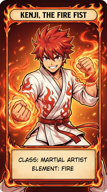烈焰拳师角色卡片——黄色仓库精选动漫角色